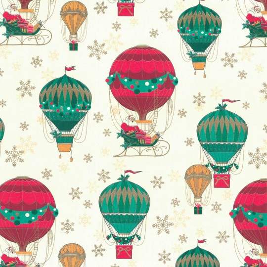 Red and Green Hot Air Christmas Balloons Paper ~ Rossi Italy